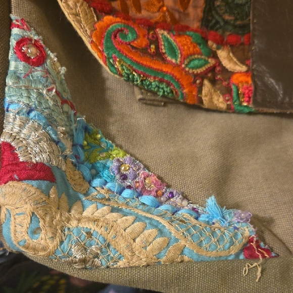 Boho Canvas backpack.. Extra Roomy.. Bright Colors main image 4